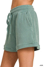 Sarah Express Women's Raised Rib Cap Sleeve Top & Shorts Set