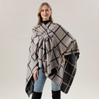 Sarah Express Women's Gingham Check Warm Scarf - Oversized Plaid Shawl Fall Winter Accessory