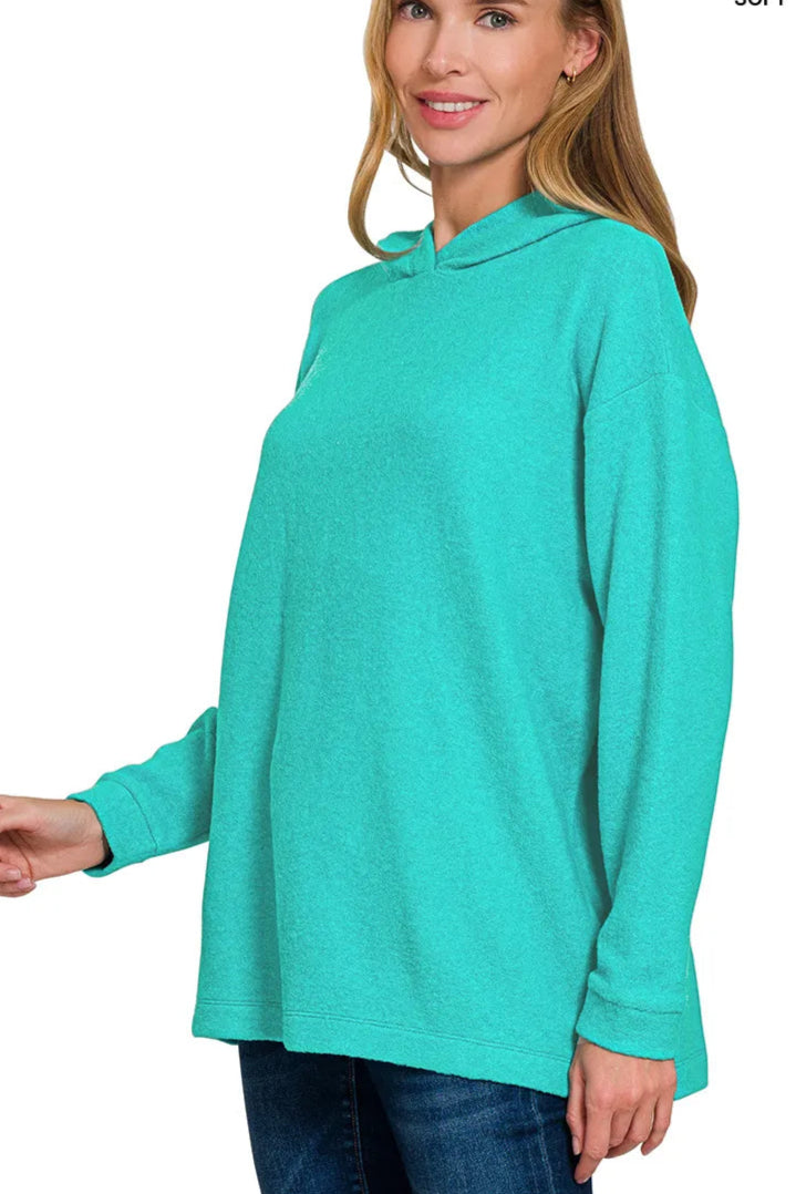 Sarah Express Women’s Oversized Brushed Melange Hacci Hoodie