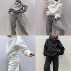 Women's Sweater Fleece & Pants Set - Casual Two-Piece Loungewear Tracksuit