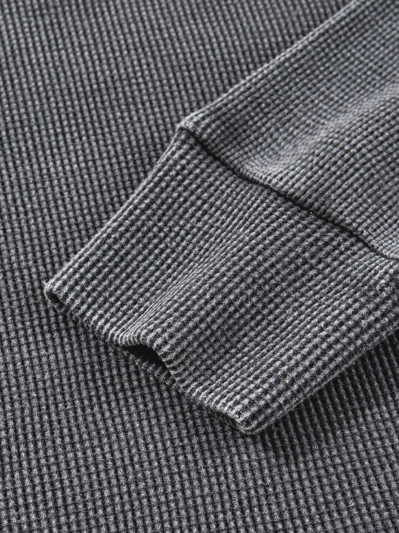 Sarah Express Women's Waffle Knit Patchwork Long Sleeve Oversized Sweatshirt