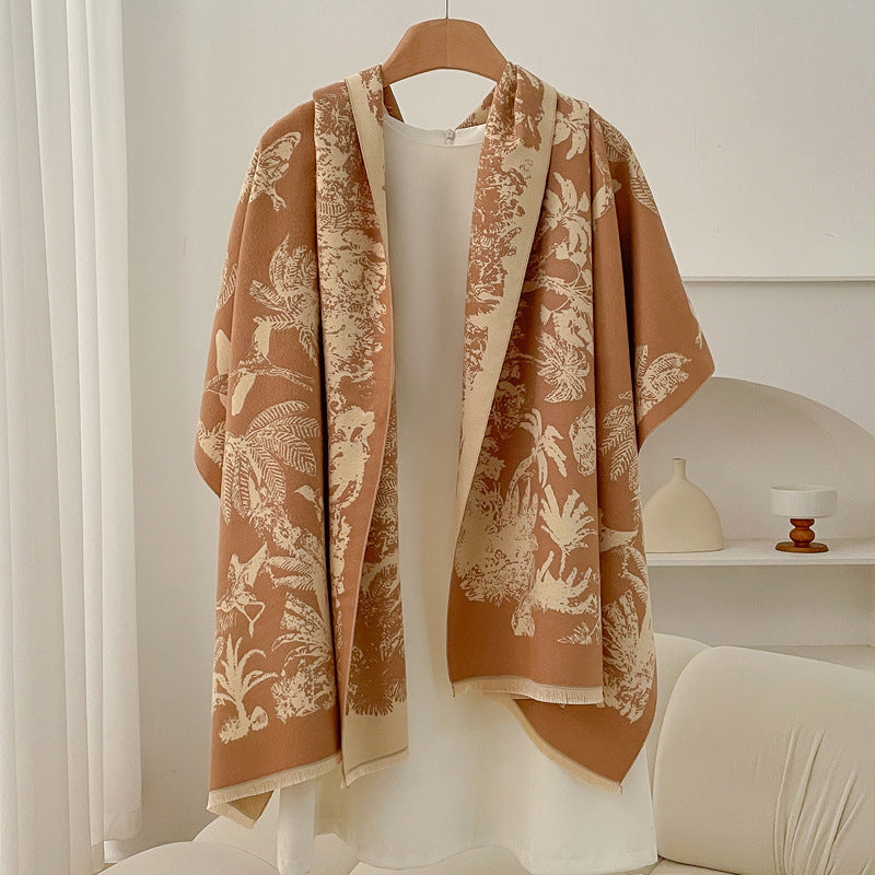 Geometric Ethnic Print Scarf Soft Cashmere-Feel Warm