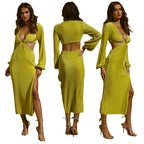 Women's Long Sleeve Maxi Dress Casual Polyester
