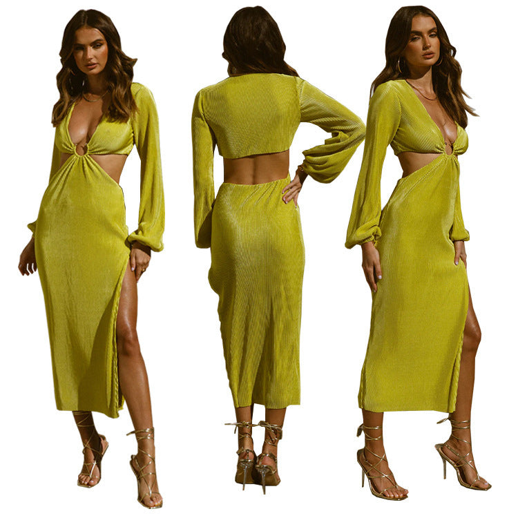 Women's Long Sleeve Maxi Dress Casual Polyester