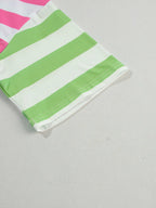 Sarah Express Women's Striped Oversized Short Sleeve T-Shirt with Pocket