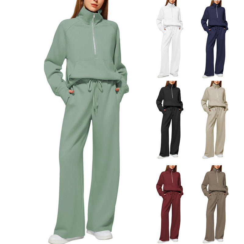 Sarah Express Women's Long Sleeve Sweater and Trousers Two-Piece Casual Lounge Set