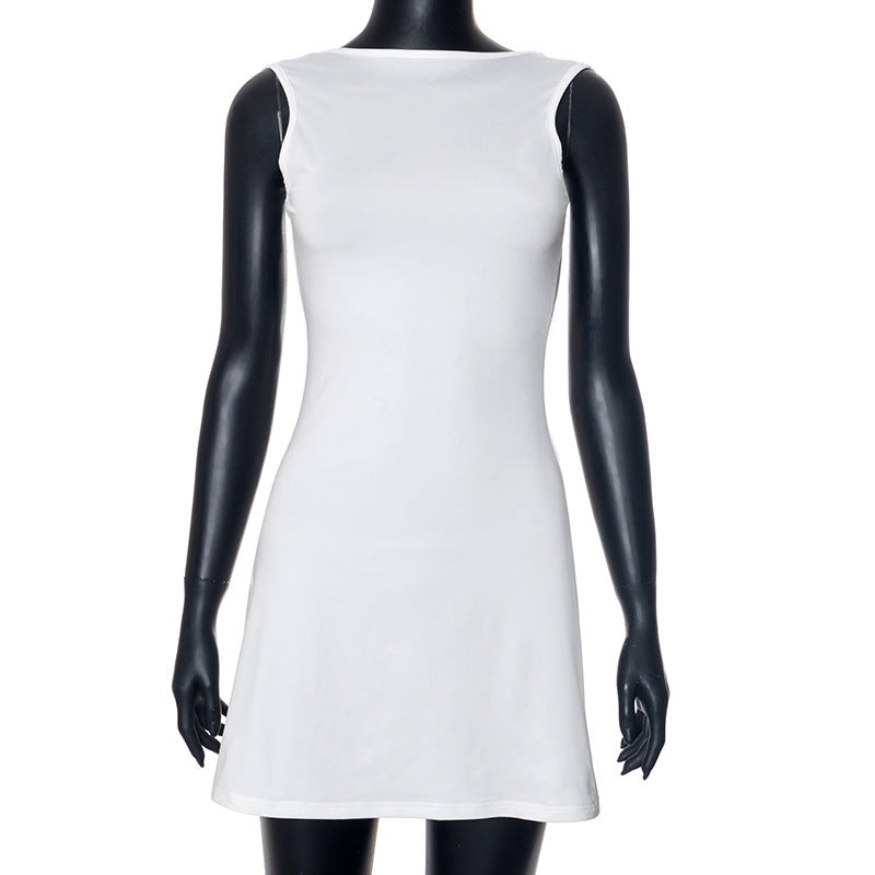 Backless Ruffle High-Waist Bodycon Mini Dress