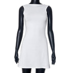 Backless Ruffle High-Waist Bodycon Mini Dress