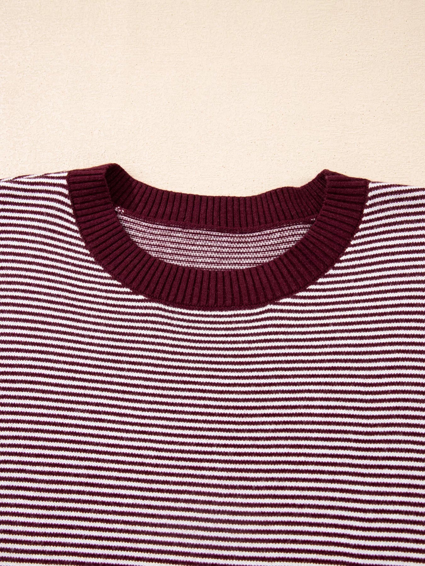 Sarah Express Women's Stripe Color Block Patchwork Dolman Oversize Tunic Sweater