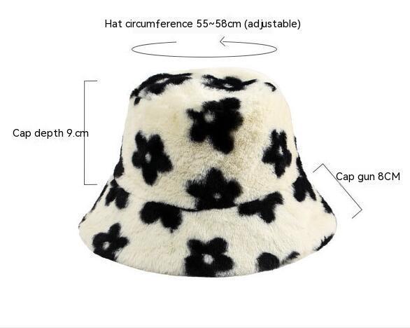 Women's Plush Dome Winter Hat with Floral Accent