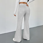 Women's Slim Fit Bootcut Trousers Viscose Blend Stretch Casual Pants