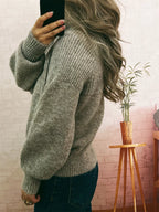 Sarah Express Women's Ribbed Turtleneck Long Sleeve Sweater