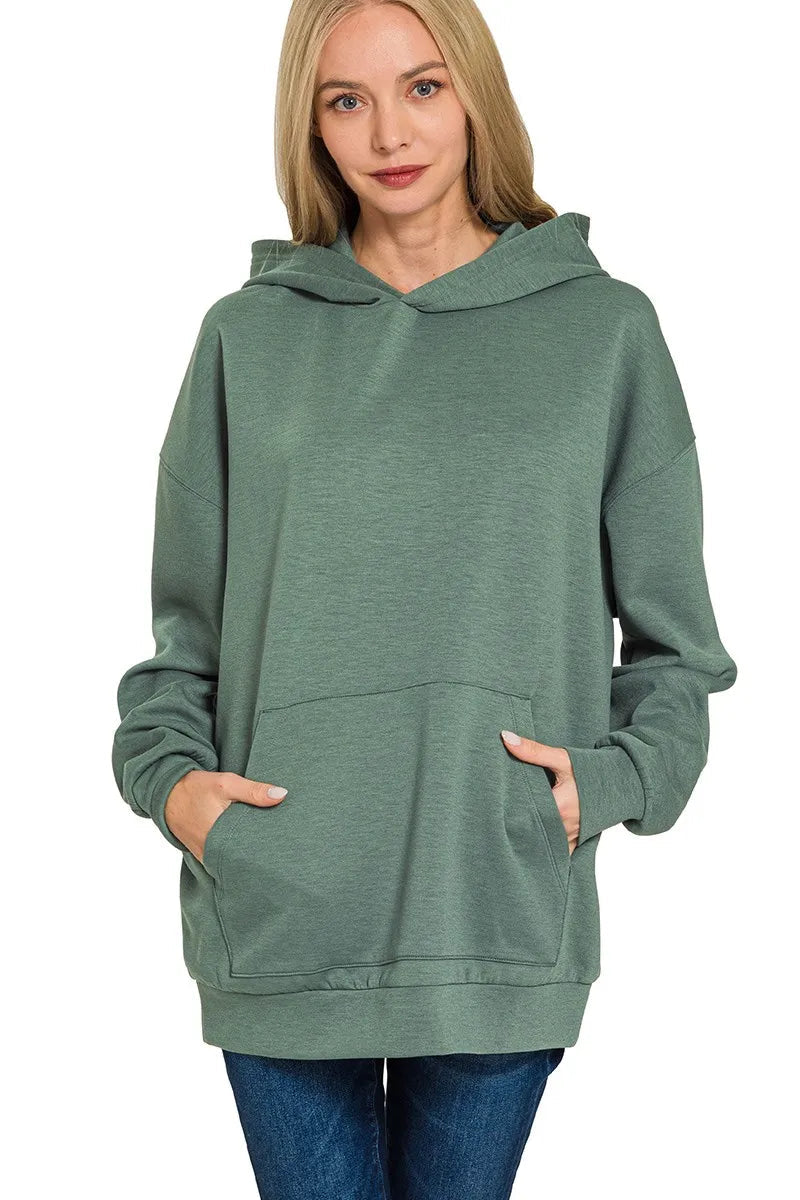 Sarah Express Women's Oversized Scuba Hoodie | Kangaroo Pocket | Polyester Blend | S/M-L/XL