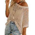 Cutout Empty Top Pullover Beach Cover-up Knitted Sweater
