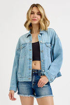 Washed Dropped Shoulder Denim Jacket