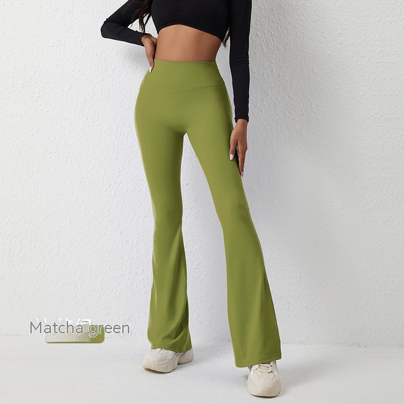 High Waist Wide Leg Fitness Pants Sculpting Nylon Blend