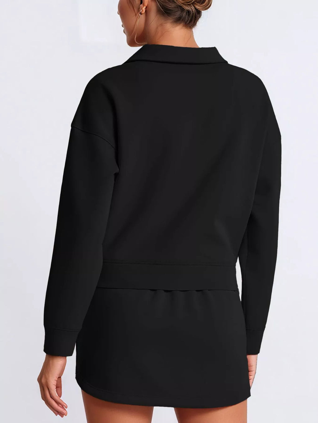 Sarah Express Women's Dropped Shoulder Top and Skirt Set