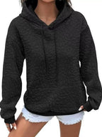 Sarah Express Women's Textured Floral Quilted Hoodie