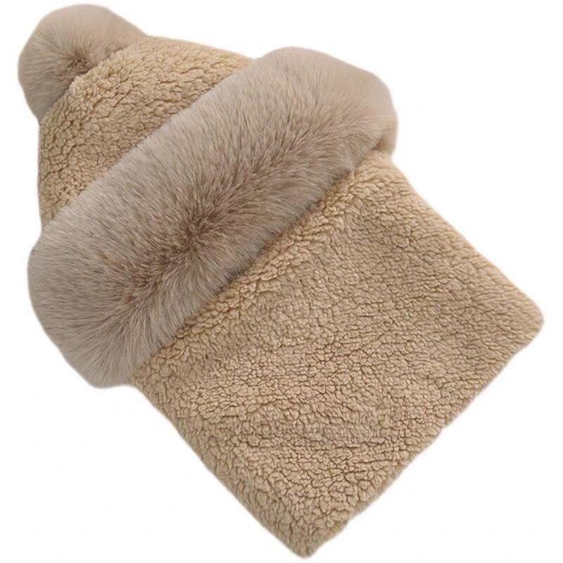 Fleece-Lined Winter Hat with Ear Protection and Neck Warmer