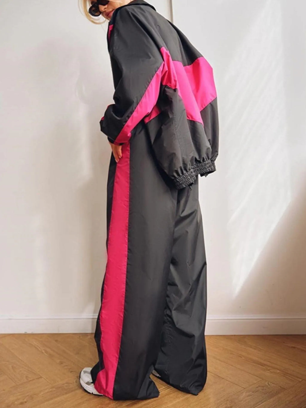 Sarah Express Women's Zip Up Long Sleeve Top and Pants Set