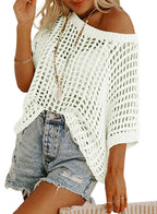 Cutout Empty Top Pullover Beach Cover-up Knitted Sweater