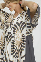 Sarah Express Women’s Abstract Print Kimono Sleeve Mini Dress Casual