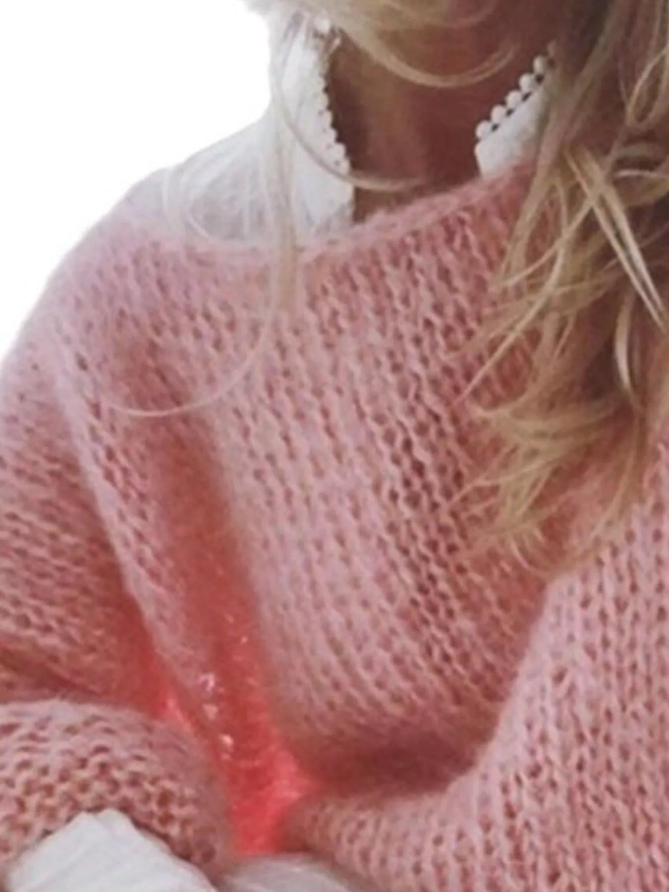 Trendsi Fuzzy Round Neck Sweater