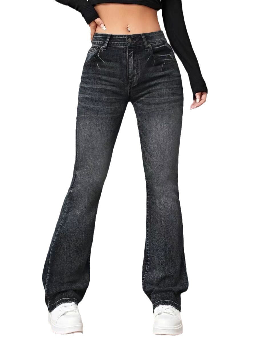 Women's High Waist Bootcut Denim Jeans Stretch Cotton Flare Leg Pants with Pockets