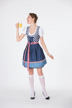 Women's Bavarian Dirndl Beer Dress 3-Piece Oktoberfest Costume with Top Skirt Apron