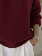 Sarah Express Women's V-Neck Long Sleeve Sweater Plus Size