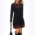 Sarah Express Women's Black Long Sleeve Pullover Professional Dress