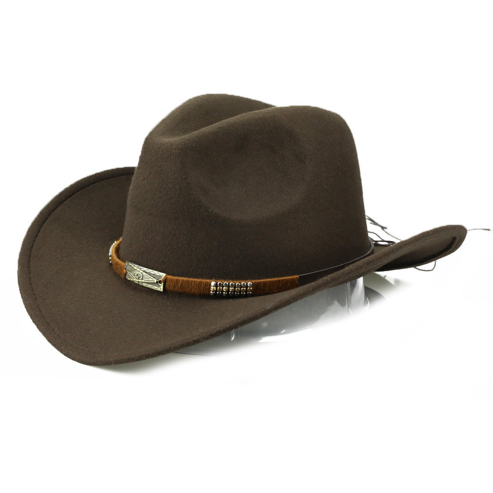 Women's Wool Felt Cowboy Hat Wide Brim Western
