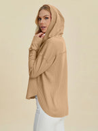 Sarah Express Women’s Plus Size High-Low Drop Shoulder Hoodie
