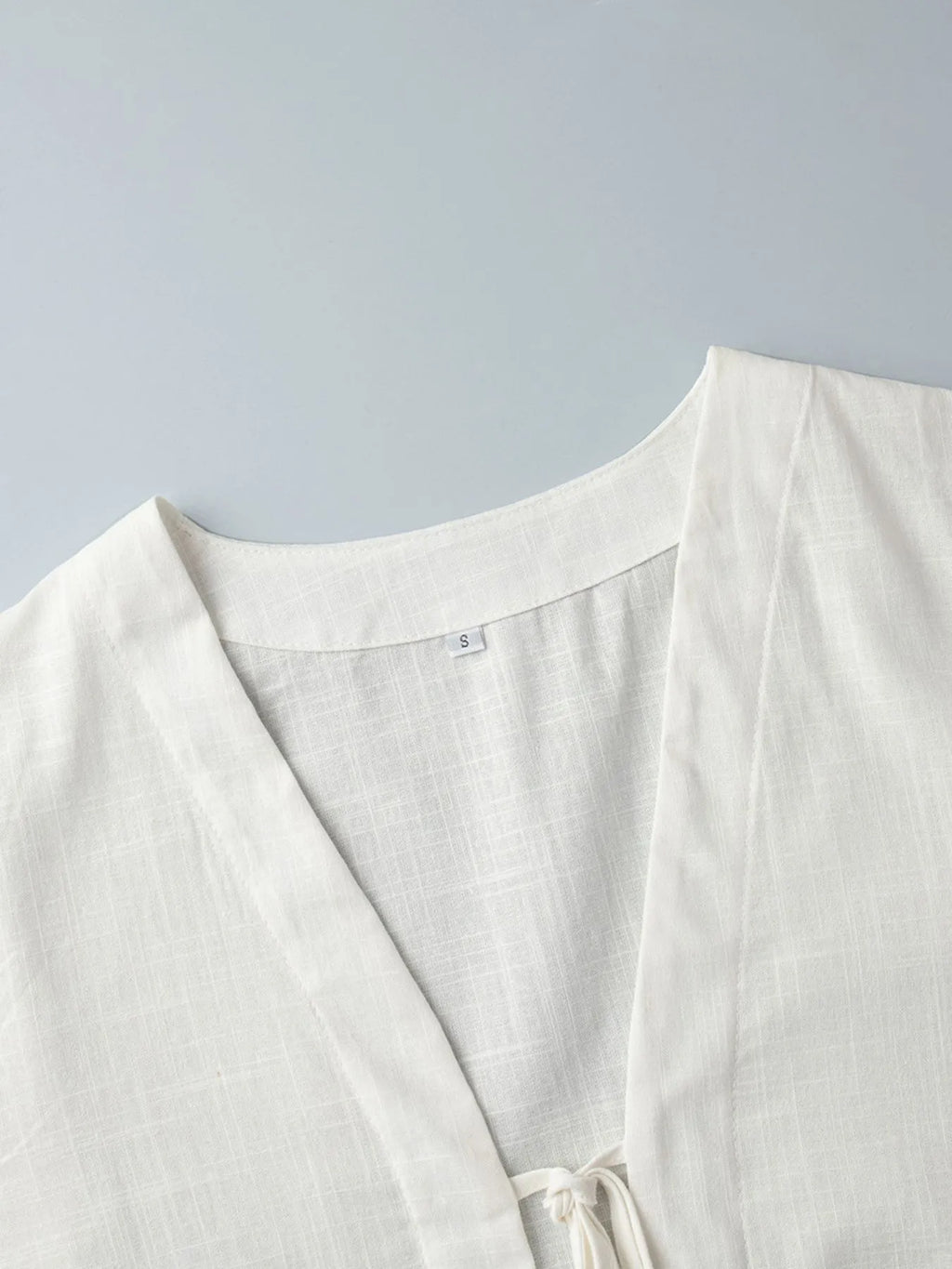 Sarah Express Women's Tie Front Long Sleeve Top and Shorts Set