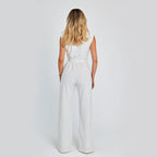 Women's V-Neck Sleeveless Wide Leg Jumpsuit High Waist