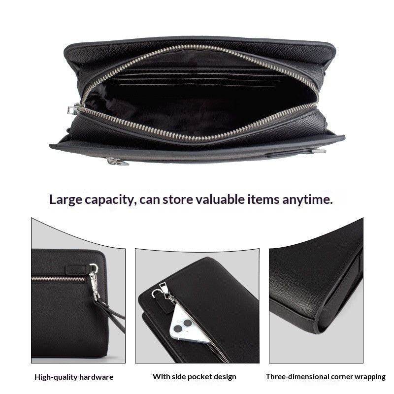 Sarah Express Men's Smart Fingerprint-Proof PU Leather Clutch Bag – Urban Minimalist Wallet Clutch