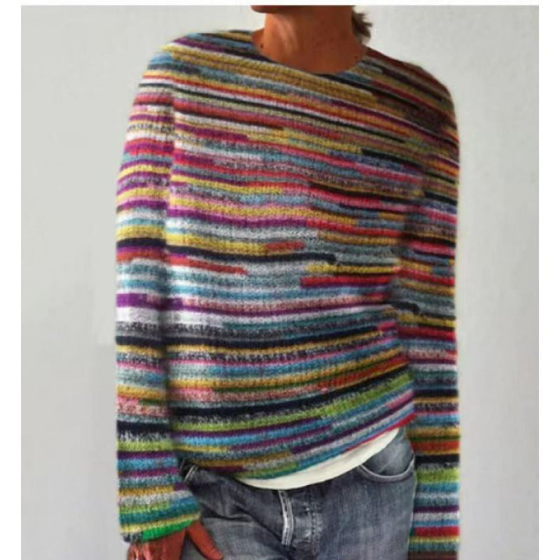 Women's 3D Printed Pullover Sweater Long Sleeve Street Fashion Top