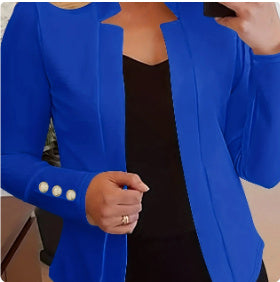 Women's Professional Blazer Casual Suit Collar Long Sleeve Jacket