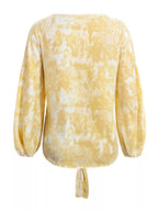 Sarah Express Women's V-Neck Long Sleeve Tie-Front Blouse