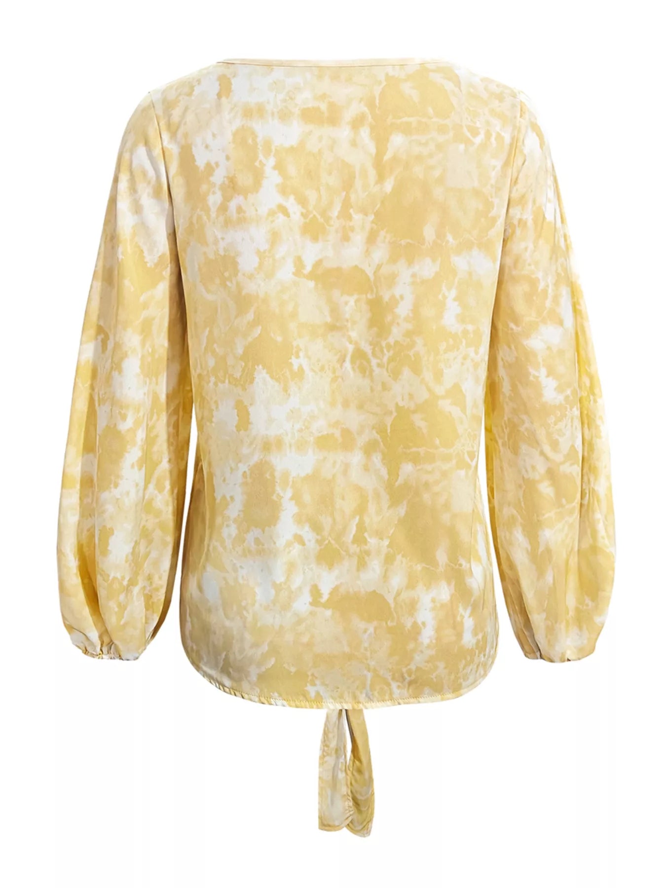 Sarah Express Women's V-Neck Long Sleeve Tie-Front Blouse