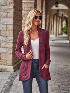 Sarah Express Women's Open Front Ribbed Knit Cardigan
