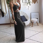 Women's Printed Tube Top Wide Leg Pants Two Piece Set Sleeveless