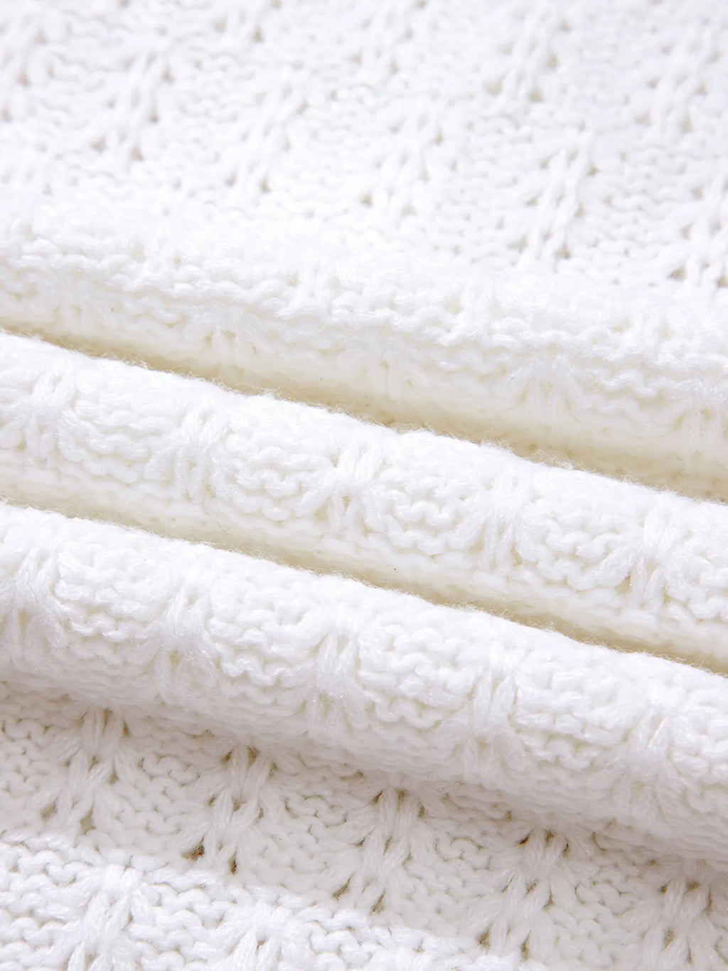 Sarah Express Women's Textured Knit Ribbed Edge V Neck Loose Sweater