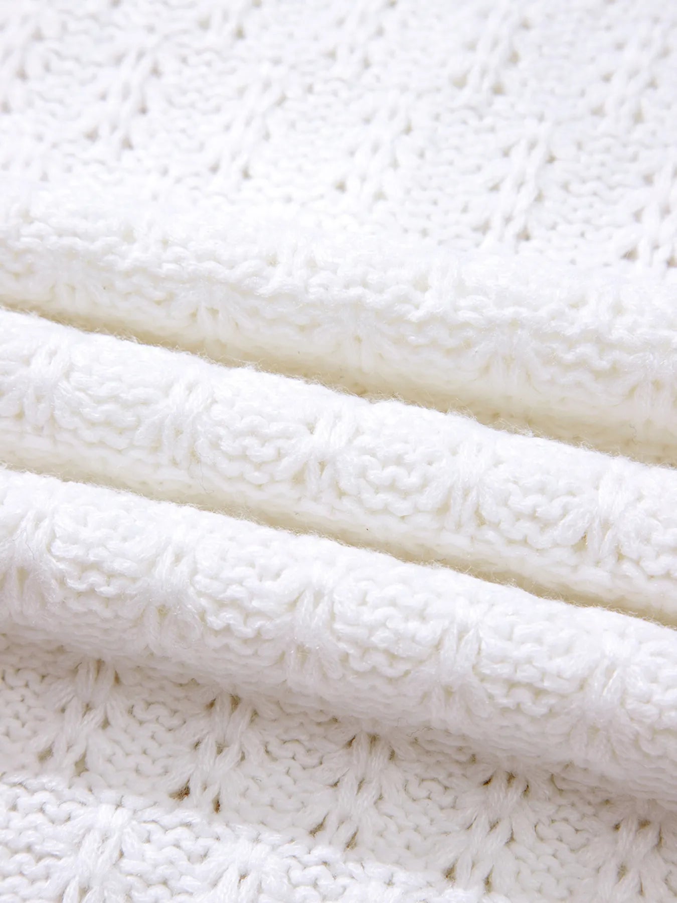 Sarah Express Women's Textured Knit Ribbed Edge V Neck Loose Sweater