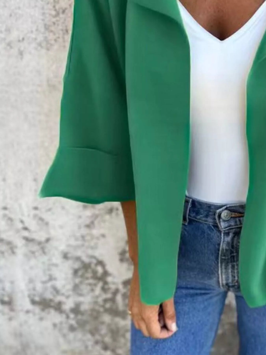 Sarah Express Women's Open Front 3/4 Sleeve Casual Cardigan Plus Size