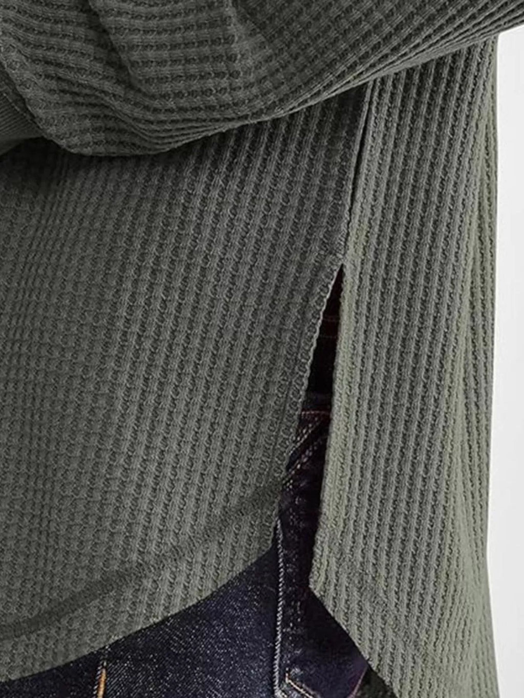 Sarah Express Women's Waffle Knit Long Sleeve Sweatshirt