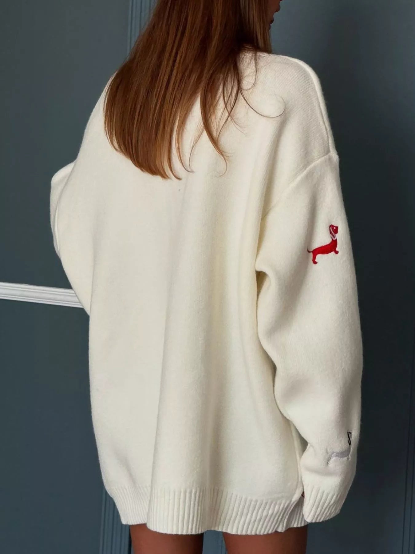 Sarah Express Women's Embroidered Button Up Cardigan