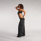 Women's Y2K Denim Overalls High Waist Wide Leg Suspender Jumpsuit