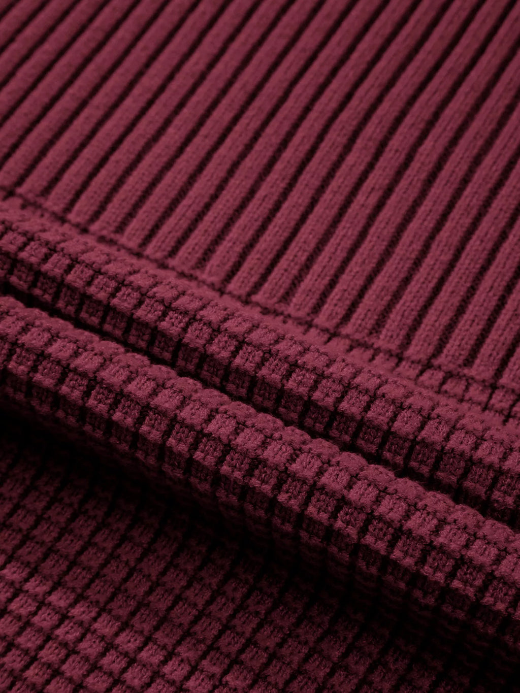 Sarah Express Women's Solid Color Mixed Textured Knitted Crew Neck Sweater