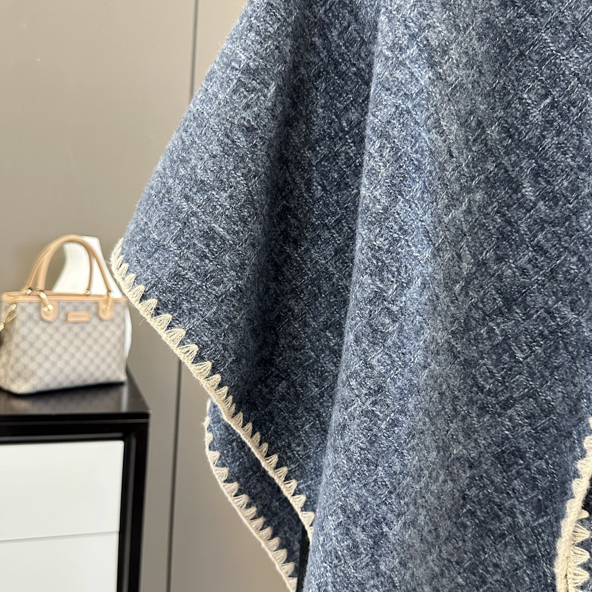 Oversized Polyester Scarf Shawl Wrap Printed Plaid Women's Fall Winter Accessory